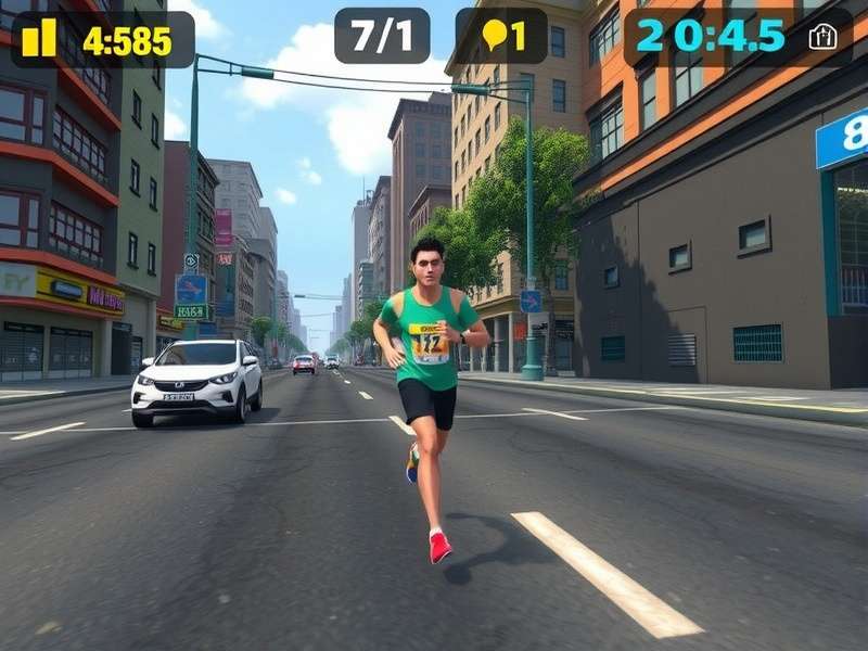 Mumbai Marathon Runner gameplay screenshot showing character running through Mumbai streets